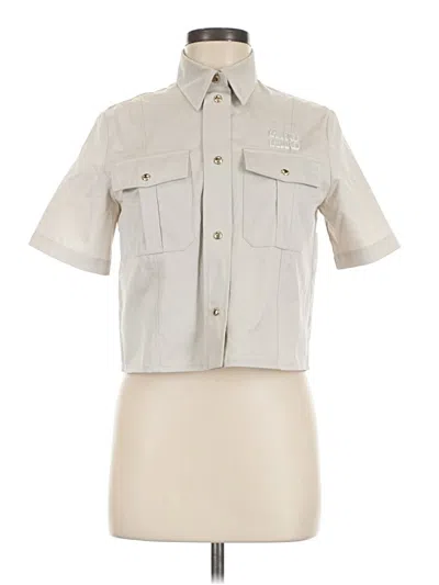 Pre-owned Miu Miu Long Sleeve Button Down Shirt In Ivory