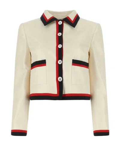 Miu Miu Long-sleeve Button-fastening Jacket In White