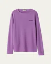 Miu Miu Long-sleeve Cashmere Crewneck Sweater In Purple