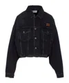Miu Miu Long Sleeve Casual Denim Jacket In Black