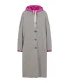 Miu Miu Cappuccino Cotton Blend Reversible Overcoat In Gray