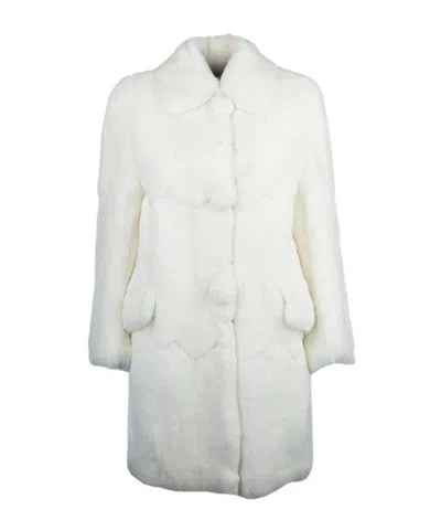 Miu Miu Long Sleeve Coat In White