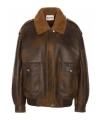 Miu Miu Long Sleeve Cotton Coat In Brown