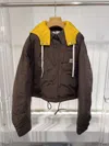 Miu Miu Long Sleeve Cotton Coat In Brown
