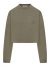 Miu Miu Long Sleeve Crop T-shirt In Green