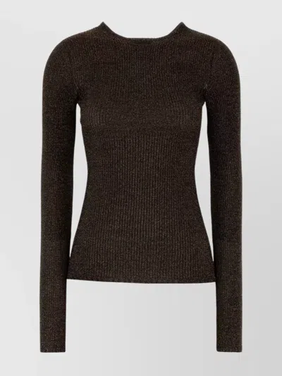 MIU MIU LONG SLEEVE FITTED CREW NECK T-SHIRT