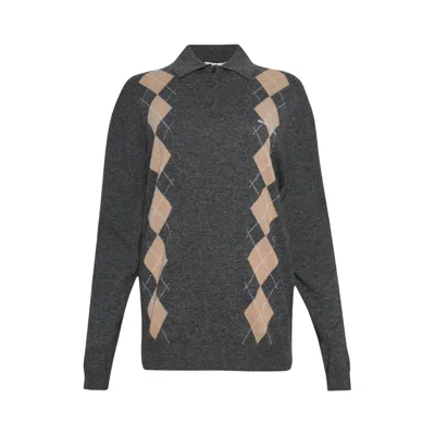 Pre-owned Miu Miu Long-sleeve Knit Polo 'grey' | Women's Size 38