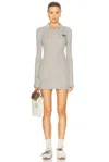 Miu Miu Long Sleeve Mini Dress In Grigio