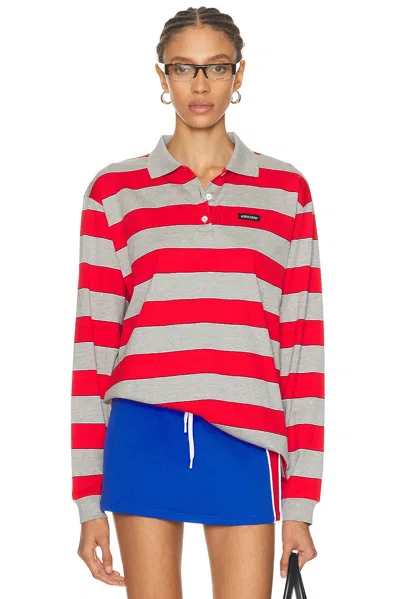 Miu Miu Long Sleeve Polo Top In Multi