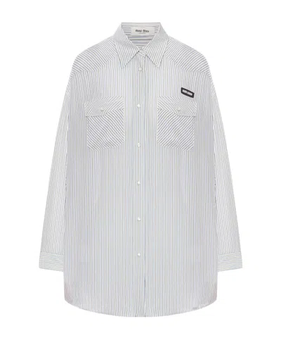 Miu Miu Long Sleeve Shirt In White
