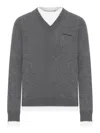 Miu Miu Cashmere Sweater With Contrasting Inserts In Gray