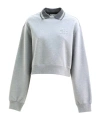 Miu Miu Long Sleeve Sweatshirt In Gray