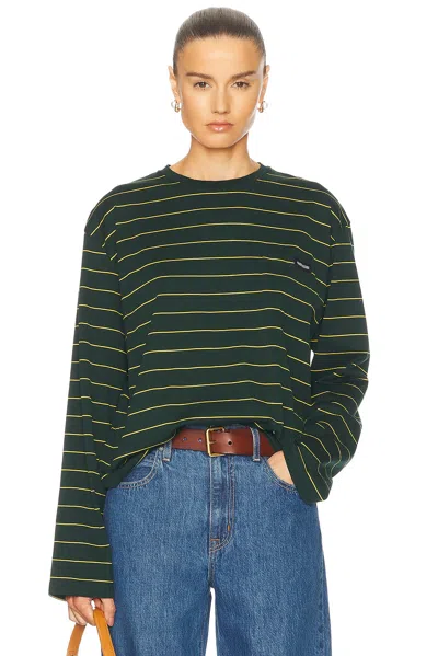 Miu Miu Long Sleeve Tee In Bottiglia & Giallo