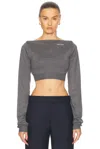 Miu Miu Cropped-pullover Aus Wolle In Ardesia