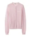 Miu Miu Cashmere Lacy Button-front Cardigan In Pink