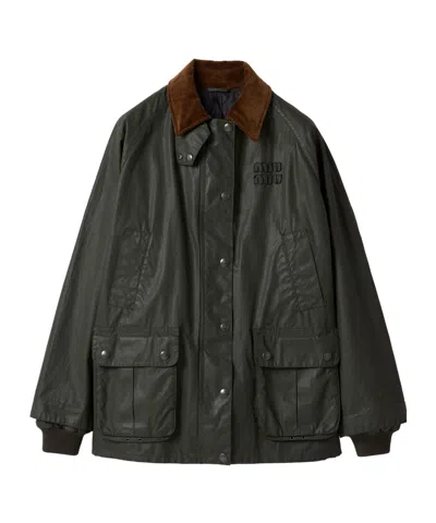 MIU MIU MIU MIU BUTTON-UP POPLIN JACKET