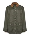 Miu Miu Corduroy-trimmed Poplin Jacket In Green