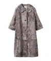 Miu Miu Chekiang Lambskin Coat In Gray