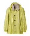 Miu Miu Long-sleeved Hooded Casual Jacket In Yellow