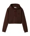 Miu Miu Long-sleeved Hooded Hoodie In Brown