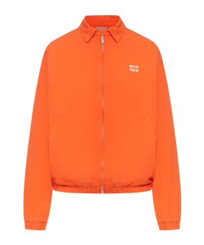 Miu Miu Long-sleeved Jacket In Orange