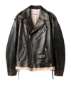 Miu Miu Long-sleeved Leather Jacket In Black