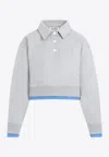 Miu Miu Cotton Fleece And Poplin Sweatshirt In Gray