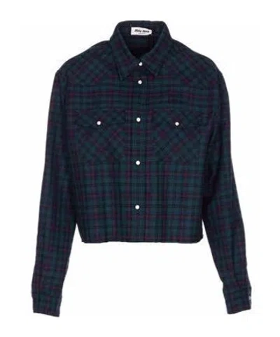 Miu Miu Long-sleeved Shirt In Black