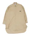 Miu Miu Long-sleeved Shirt Dress In Nude