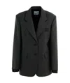 Miu Miu Long-sleeved Suit Coat In Black