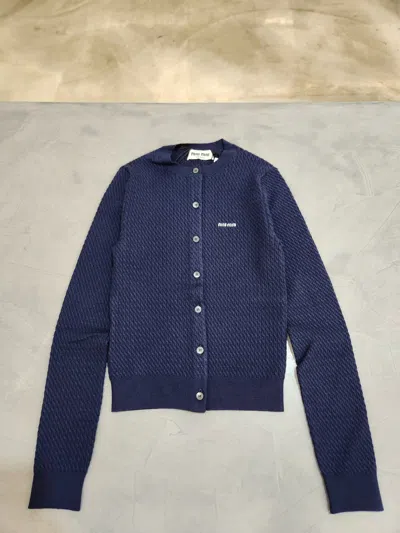 Miu Miu Long-sleeved Sweater In Blue