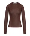 Miu Miu Long-sleeved Sweater In Brown