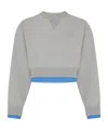Miu Miu Women Cotton Crewneck Sweatshirt In Gray