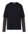 Miu Miu Long-sleeved T-shirt In Black