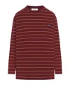 Miu Miu Long-sleeved Cotton T-shirt In Red
