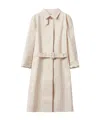 Miu Miu Single-breasted Double Cotton Raincoat In Natural Color