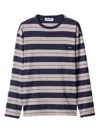 Miu Miu Long-sleeved Cotton Jersey T-shirt In Blue
