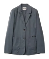 Miu Miu Washed Stretch Poplin Jacket In Gray