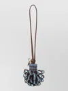 Miu Miu Loop Handle Keyring Metal Tag Design In Blue