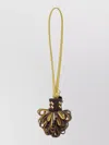 Miu Miu Loop Handle Woven Keyring Accessory In Brown