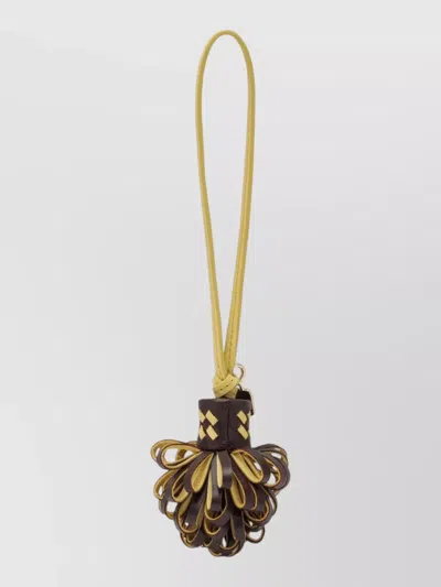 Miu Miu Loop Handle Woven Keyring Accessory In Brown