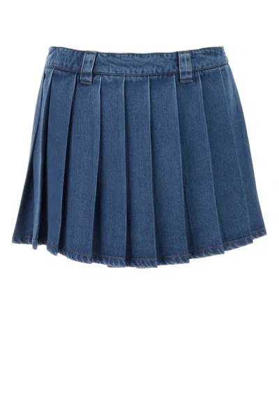 Miu Miu Denim Skirt In Blue