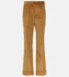 Miu Miu High-rise-hose Aus Cord In Brown