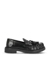 Miu Miu Tassel Loafers In Polished Leather In Black