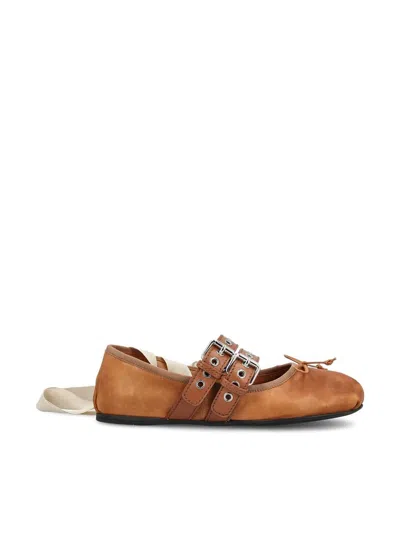 Miu Miu Low Shoes In Brown