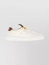 Miu Miu Low-top Leather Sneakers Featuring Contrast Heel Tab In White