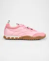 Miu Miu Tyre Sneakers In Technical Fabric And Suede In Pink