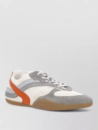 Miu Miu Low Top Sneakers Contrast Panels Rubber Sole In Multi
