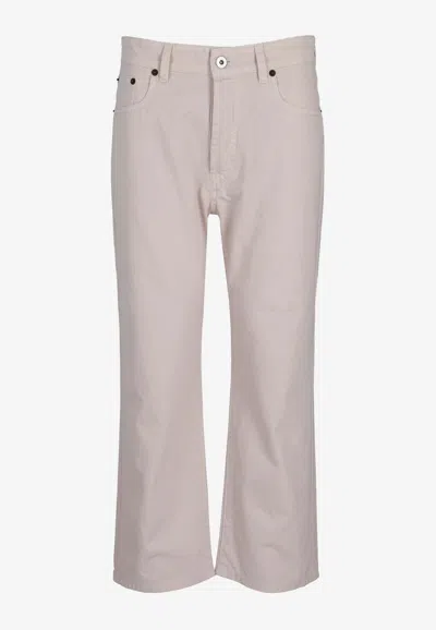 Miu Miu Low-rise Denim Pants In White