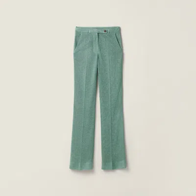 Miu Miu Lurex Pants In Green